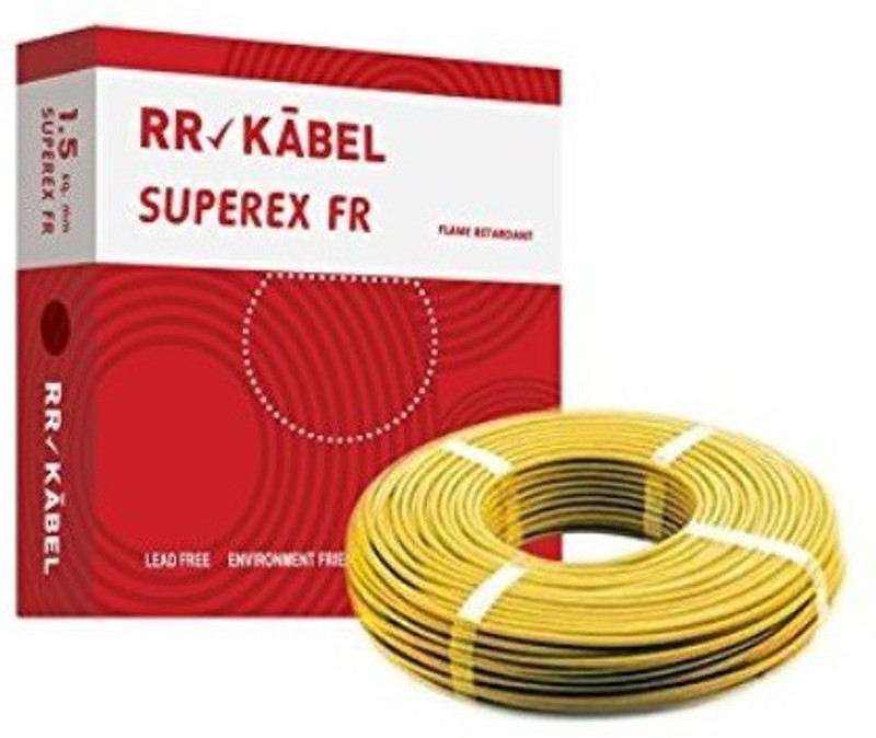 rr electric PVC INSULATED 1.5 sq/mm Yellow 90 m Wire(YELLOW)