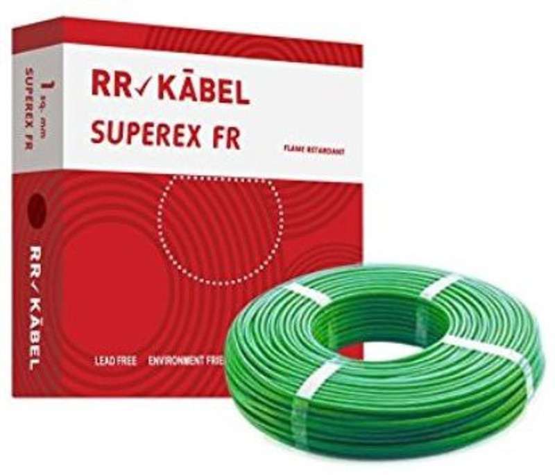 rr electric PVC INSULATED 1 sq/mm Green 90 m Wire(GREEN)