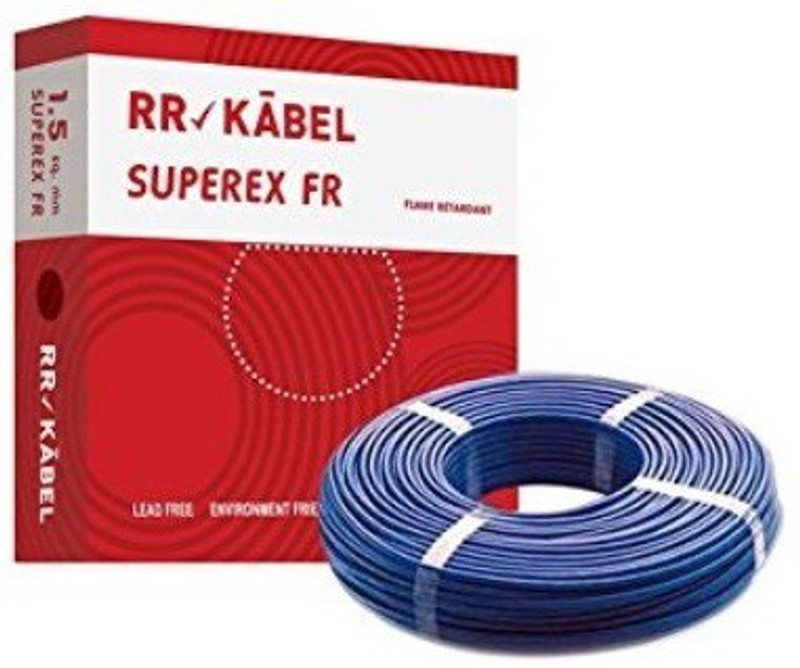 rr electric PVC INSULATED 1.5 sq/mm Blue 90 m Wire(BLUE)