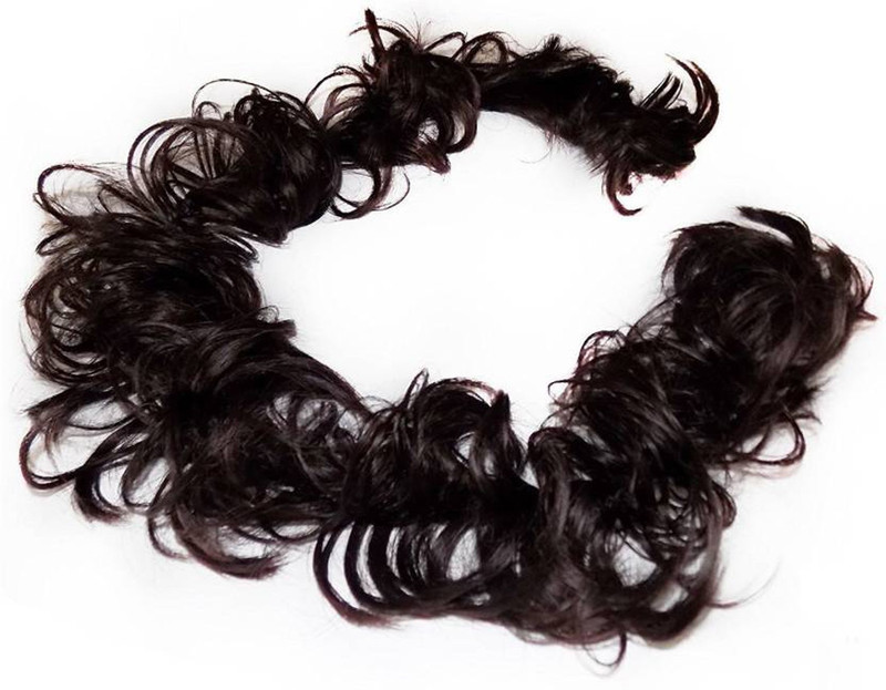 pelo Black Synthetics Hair Extensions Wavy Curly Messy Hair Bun Extensions, Hair Juda Extension For Women, Hair Accessory Set (Black Hair Accessory Set(Black)