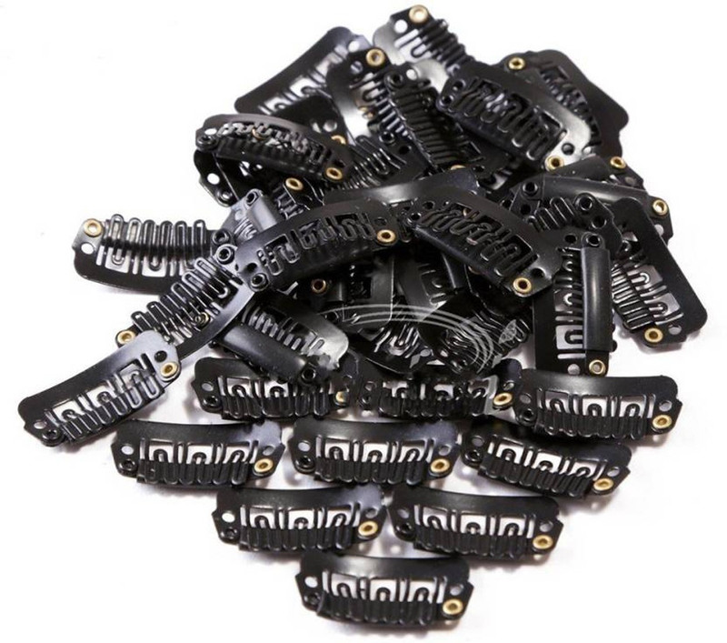 pelo New Arrival Hair Extension Clips, Hair Toupee Clips, Hair Attachment Clips, Hair Patch Clip For Men And Women, Hair bonding Clips, Set Of 50, Black, Pack Of Hair Clip(Black)