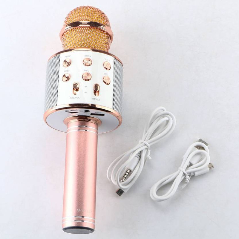 diabolic FINE QUALITY 858 BEST Wireless Bluetooth Mic WITH SPEAKER and Karaoke Feature Microphone (ROSE GOLD) Microphone