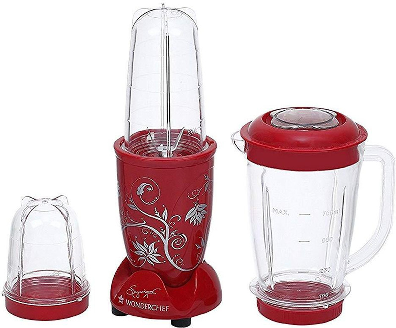 Wonderchef Latest WC8876MG3 Stylish Slim Nutriblend 3 Jar Grinder to Fit Easily & Grind More Perfectly with 2 Yrs Warranty So Grind with Pride 400 Mixer Grinder(Red, 3 Jars)