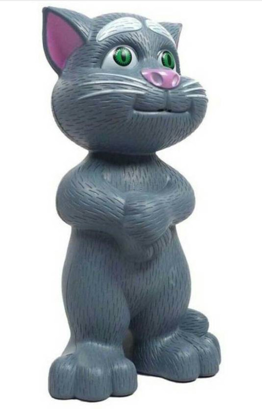 mishra trader recording, story, music talking tom cat (grey)(Multicolor)