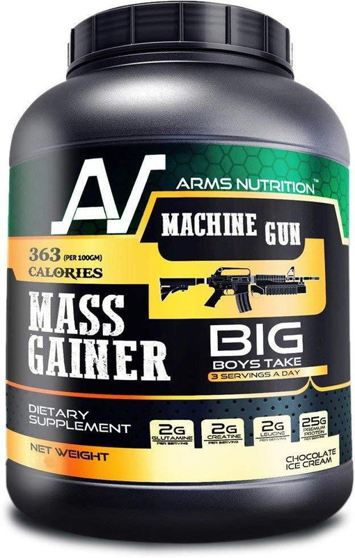 arms nutrition Nutrition High Protein Machine Gun Mass Gainer (Chocolate Ice Cream) Weight Gainers/Mass Gainers(3000 g, Chocolate Ice Cream)