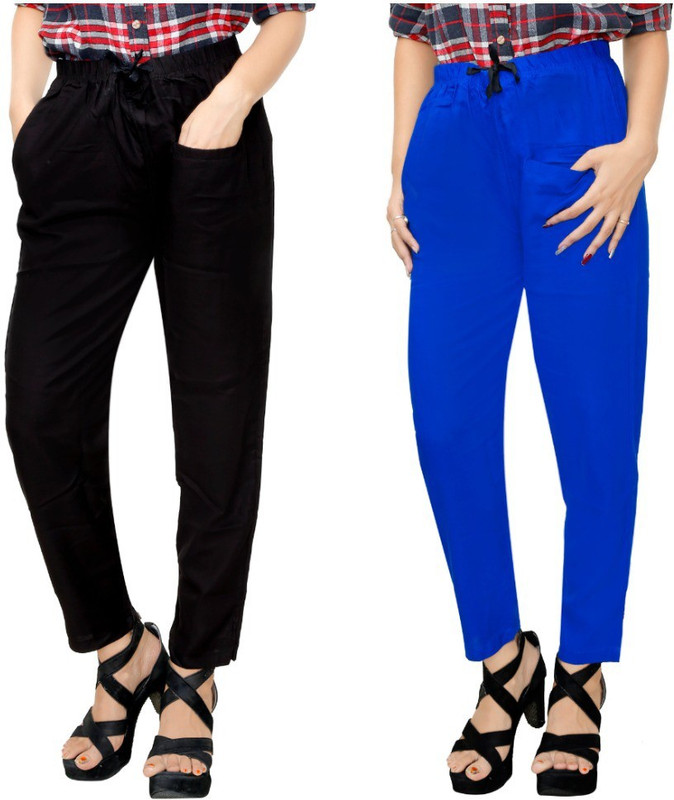 freshlooms Slim Fit Women Black Trousers