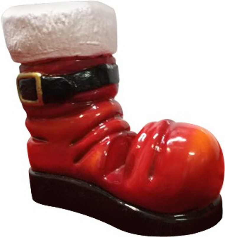 spruha enterprises Santa's shoes pen stand & mobile holder Decorative Showpiece  -  14 cm(Polyresin, Red)