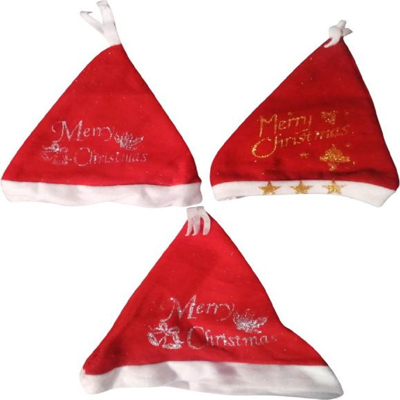 fabbud Printed Santa cap(pack of 3) Cap(Pack of 3)