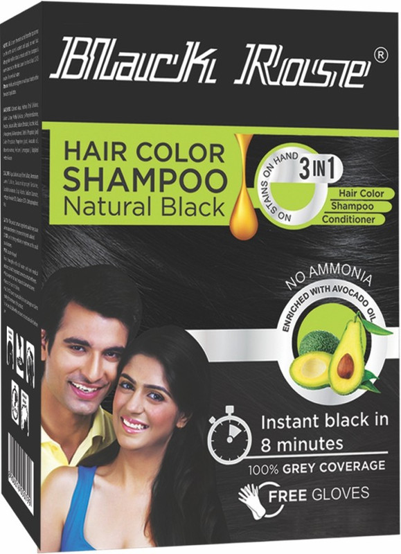 black rose Shampoo Hair Color Black Hair Color(Natural Black)