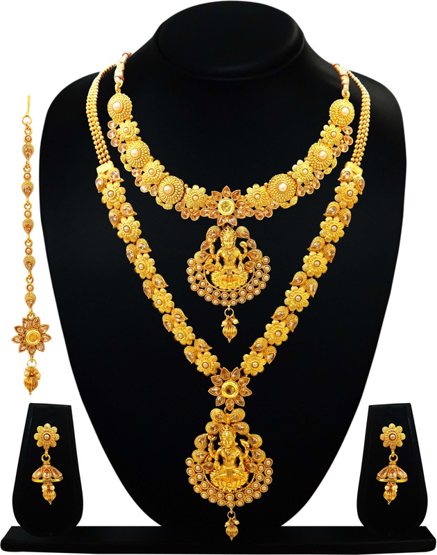arts chetan Brass Jewel Set(Gold)