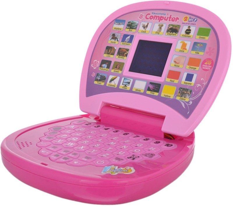 Techhark Pink Educational Learning Kids Laptop, LED Display, with Music Learn Numbers and Alphabets(Pink)