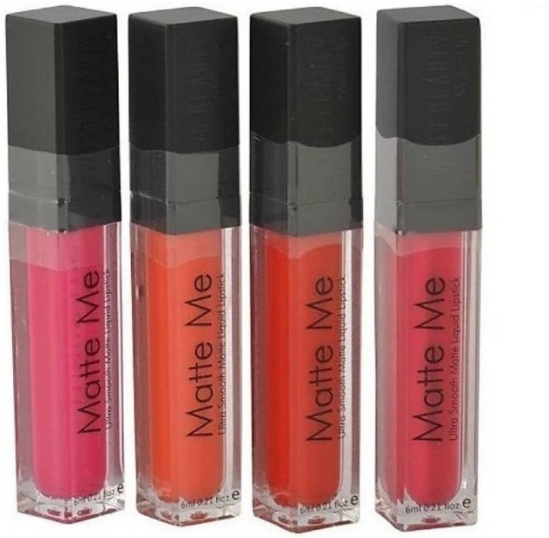 fit beauty combo muticolors red queen, bring pink 2 others (pack of 4) longlasting(multicolors, 6 ml)
