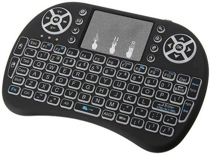 Tobo Mini Wireless Keyboard Backlite Multi function Combo Touch pad Keyboard TD-621KM Wireless Handheld Multi-device Keyboard Compatible with Desktop, Laptop, Mac(Black)