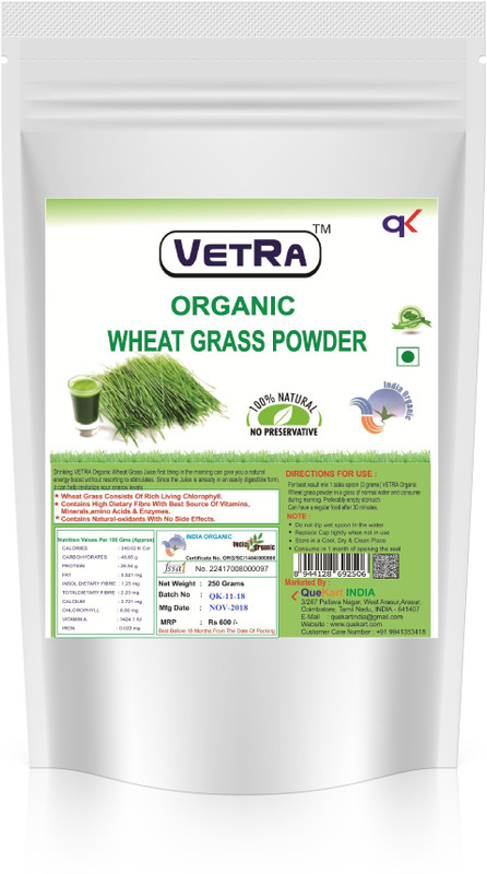 vetra Vetra Organic Wheat grass Powder - 250 Grams(0.25 kg)