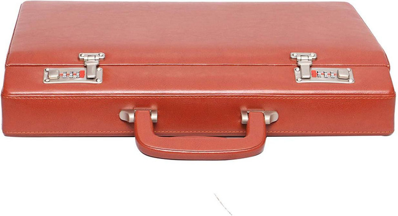 Zordan Leather Faux leather briefcase faux leather Medium Briefcase - For Men & Women(brown)
