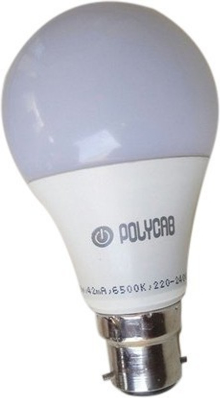 polycab 7 W Round B22 LED Bulb(White, Pack of 4)
