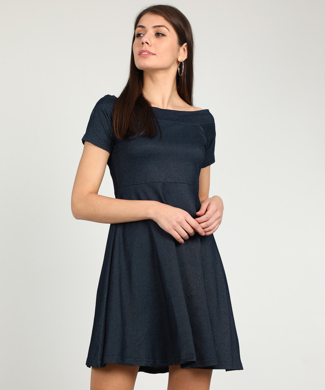 And Women Fit And Flare Blue Dress | Desertcart Solomon Islands