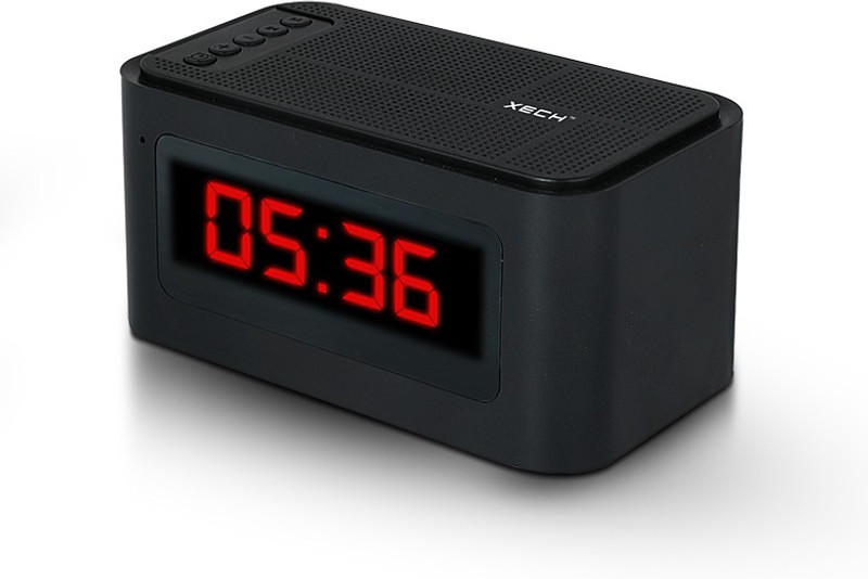 xech Bluetooth Wireless Speaker LED Display/Time/Alarm Clock/FM 3 W Bluetooth Home Theatre(Black, Stereo Channel)