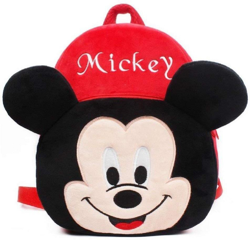 jassi toys Kids School Bag Soft Plush Mouse Cartoon Backpack RED  - 10 cm(Red)