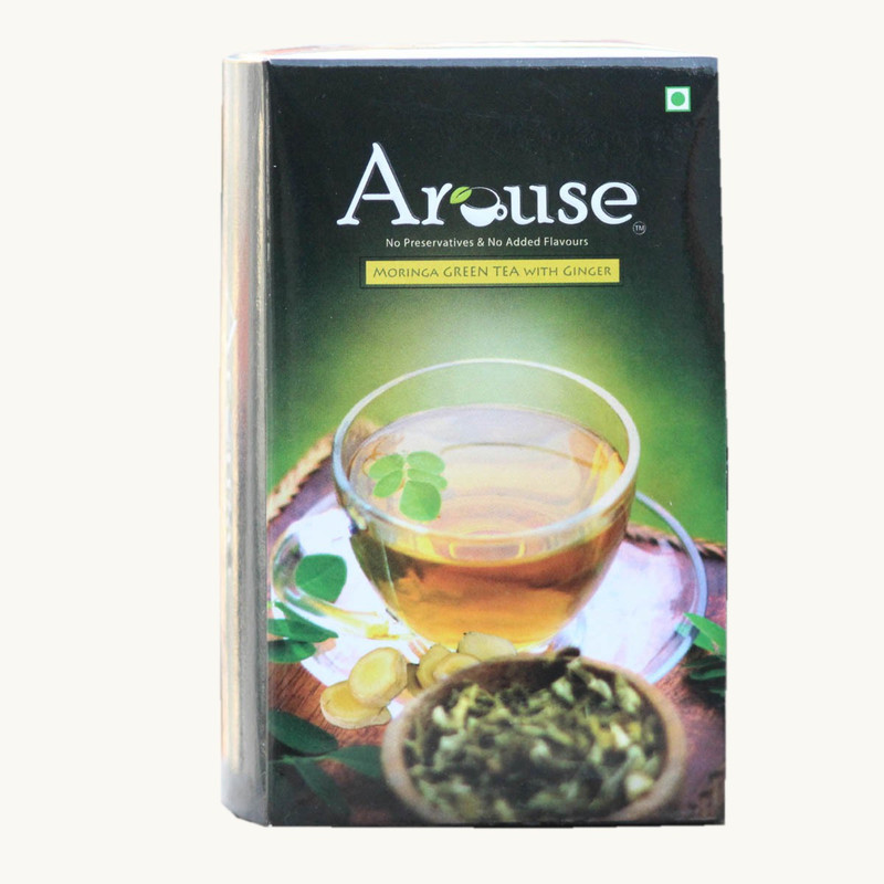 arouse Moringa Green Tea with Ginger Herbal Tea Bags Box(30 g)