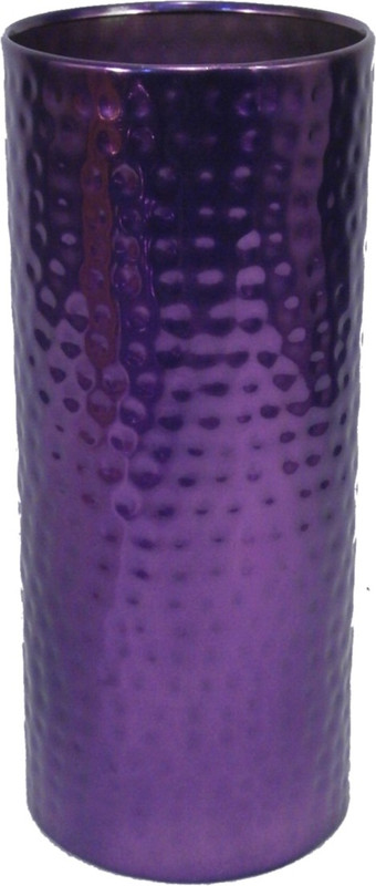 rrshandicrafts IRON HAMMERED FLOWER VASE BIG Iron Vase(14 inch, Purple)