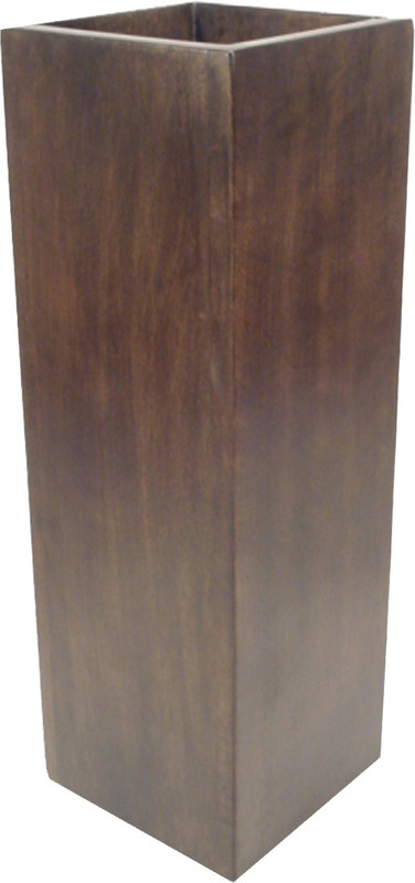 rrshandicrafts SQUARE Wooden Vase With Chips Wooden Vase(18 inch, Brown)