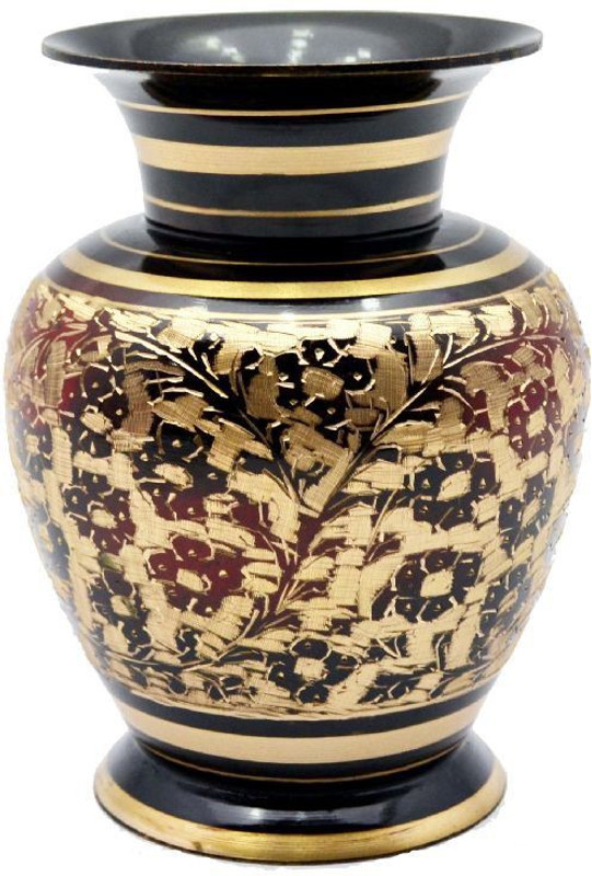 rrshandicrafts CLASSIC FLOWER VASE Brass Vase(5 inch, Multicolor)