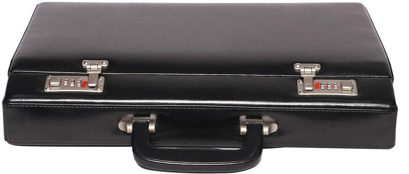 Zordan Leather Faux leather briefcase faux leather Medium Briefcase - For Men & Women(Black)