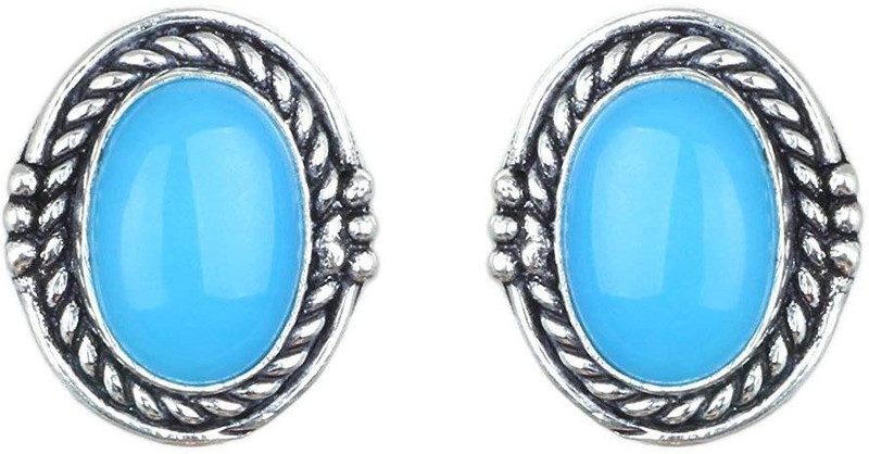 waama jewels Oxidized Adjustable Finger Rings For Women And Girls Agate Brass Stud Earring