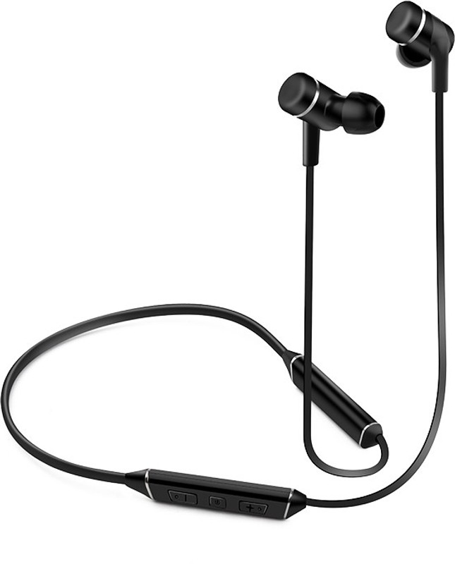xech A7 Voice Assist Neckband Bluetooth Wireless mic for Calls Bluetooth Headset with Mic(Black, In the Ear)