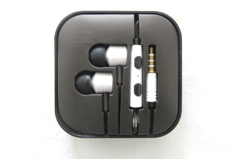 laxes Piston Design Earphone Handsfree with mic (black and white) Wired Headset with Mic(Black, In the Ear)