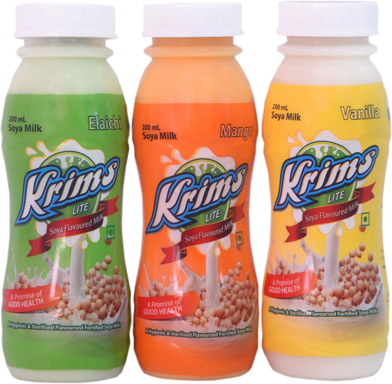 krims lite Flavoured Soya milk- Pack of 3(Elaichi, Vanila, Mango, 3 x 200 g) krims lite Flavoured Soya milk- Pack of 3(Elaichi, Vanila, Mango, 3 x 200 g)