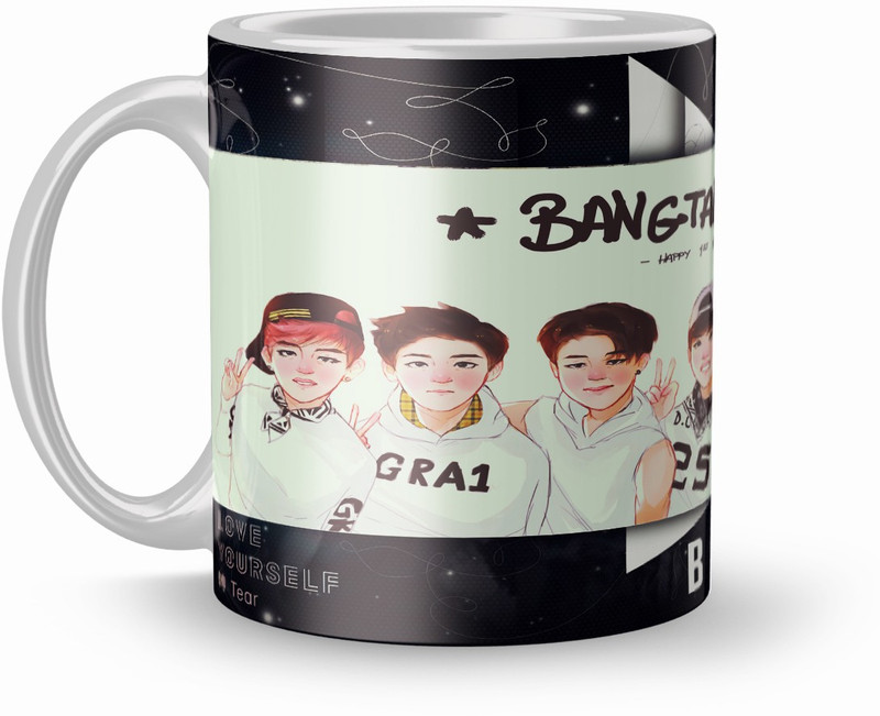dreamcart BTS Bangtan Boys Gift 320Ml Multicolor (1627 ) Ceramic Mug(320 ml)