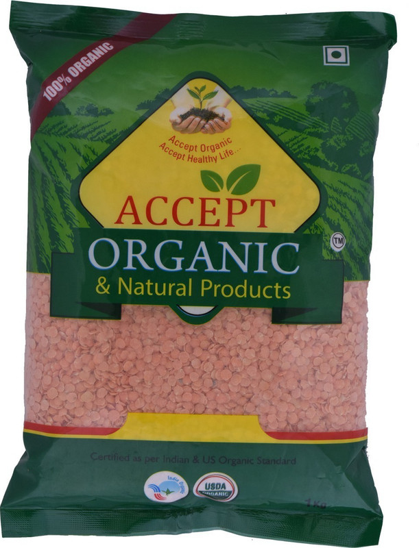 ACCEPT ORGANIC Unpolished Red Masoor Dal (Split)(1 kg)
