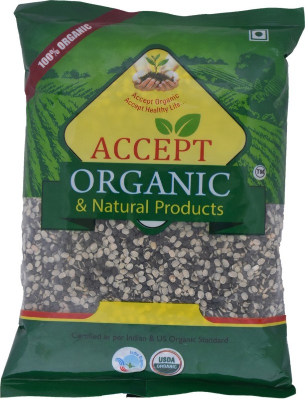 ACCEPT ORGANIC Unpolished Black, White Urad Dal (Split)(500 g)