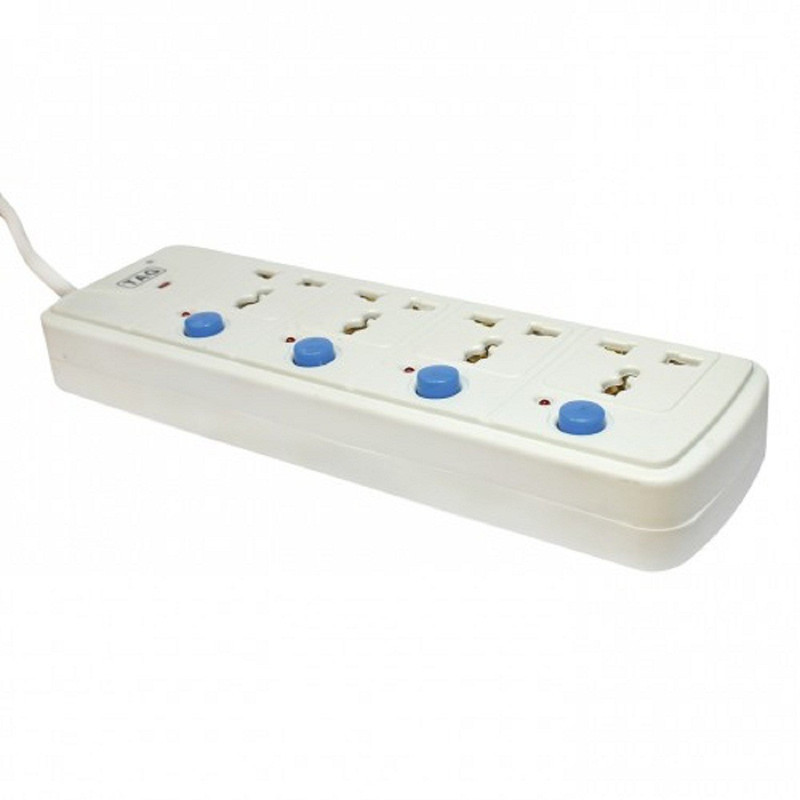 SHREWAS Socket Spikeguard With on/off Switch 4 Socket Surge Protector(White)