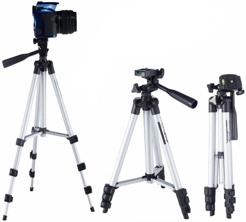 wemake Foldable 105cm Long Tripod(Silver, Supports Up to 1000 g)
