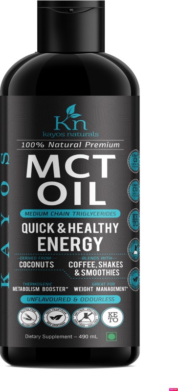 KayosNaturals MCT Oil from Coconut Oil - Unsweetened Keto Diet Sports Supplement - 490mL(490 ml)