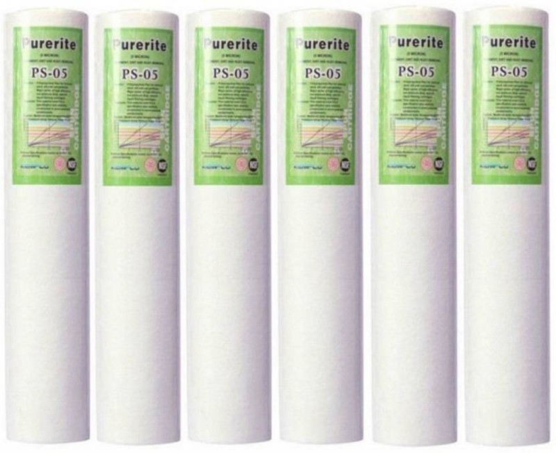 kemflo 10" PP Filter Cartridge Pack Of 6 For Water Cartridge Solid Filter Cartridge(5, Pack of 6)
