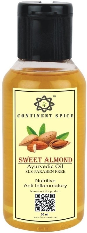 Continent Spice Sweet Almond oil, for all general purpose, Hair growth oil & baby Massage oil 50ml(50 ml)