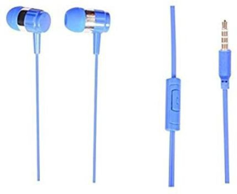 laxes High quality sound wired earphone with mic (blue) Wired Headset with Mic(Blue, In the Ear)