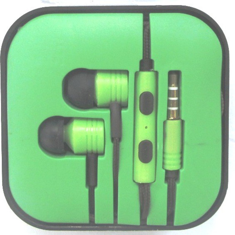 laxes Piston Design Earphone Handsfree (green) Wired Headset with Mic(Green, In the Ear)
