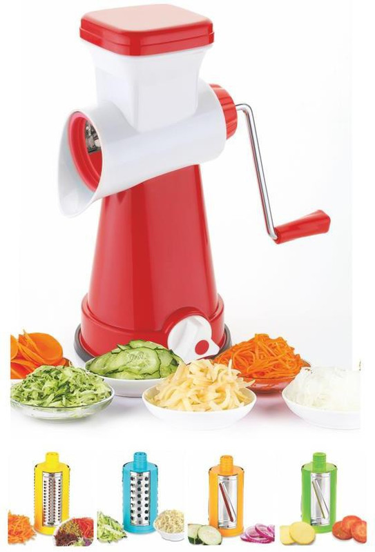 yakeen 4 In 1 Drum Grater Shredder Slicer For Vegetable, Fruits, Chocolate, Dry Fruits, Salad Maker . Electric Vegetable & Fruit Grater & Slicer(dry fruit cutter, slicer)