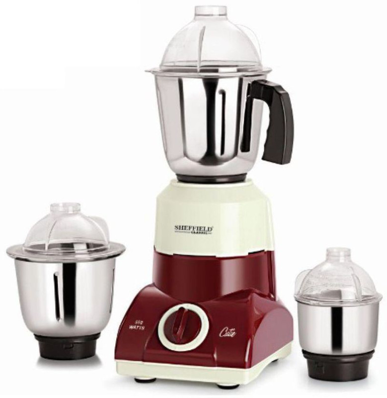 Sheffield Classic Cutie SH-1026 550 W Mixer Grinder(Brown+Ivory, 3 Jars)