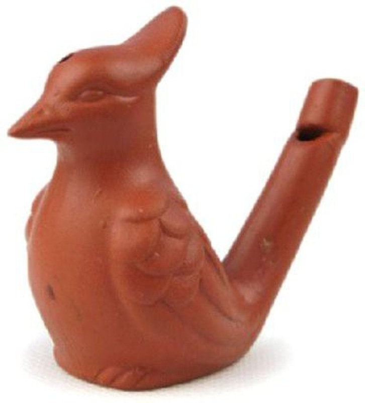sunnydecor Clay Ceramic Bird Whistle Toy for Children ( set of 2 )(Brown)