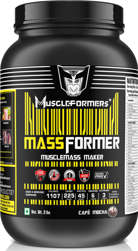 muscleformers MASSFORMER Mass Gainer/Weight Gainer 2lb, Weight Gainers/Mass Gainers(907 g, CAFE MOCHA)
