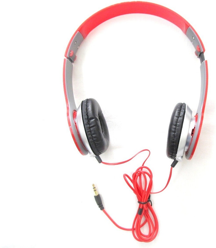 laxes Stereo Bass Solo Headphones For all Smartphone (red) Wired Headphone(Red, On the Ear)