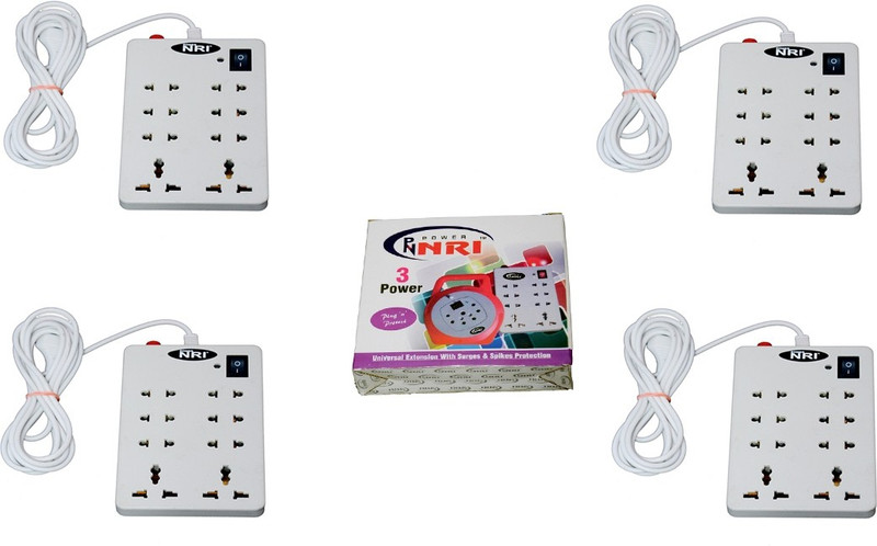 NXT POWER 8+1 (4 PCS) 8 Socket Surge Protector(White)