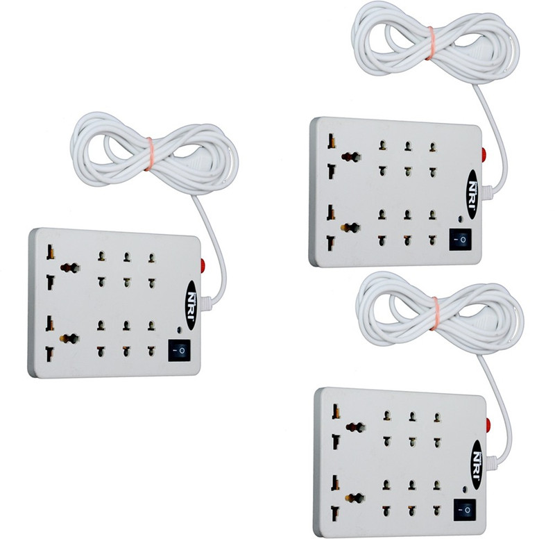 NXT POWER 8+1 (3 PCS) 8 Socket Surge Protector(White)