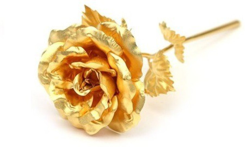 starvis Gold Rose Artificial Flower Gold Rose Artificial Flower(4 inch, Pack of 1)